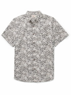 Faherty - Playa Button-Down Collar Floral-Print Organic Cotton-Blend Shirt - Black