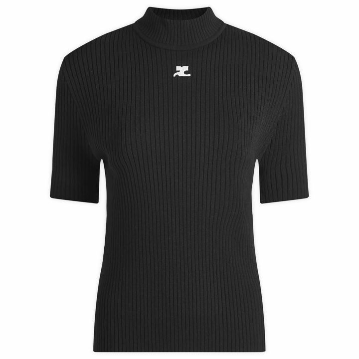 Photo: Courrèges Women's Re-Edition Knit Short Sleeve Jumper in Black