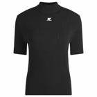 Courrèges Women's Re-Edition Knit Short Sleeve Jumper in Black