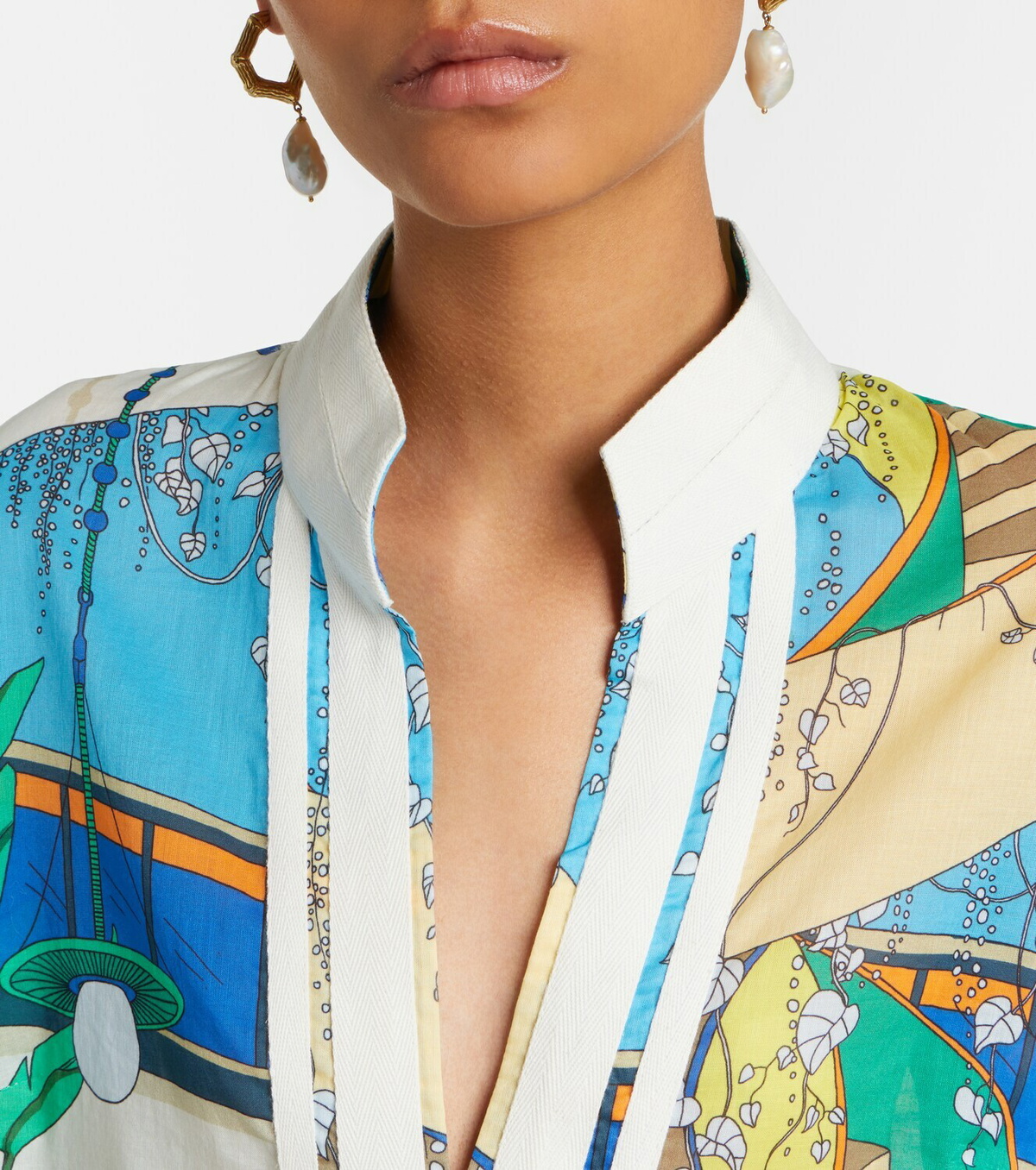 Tory Burch Printed cotton voile tunic