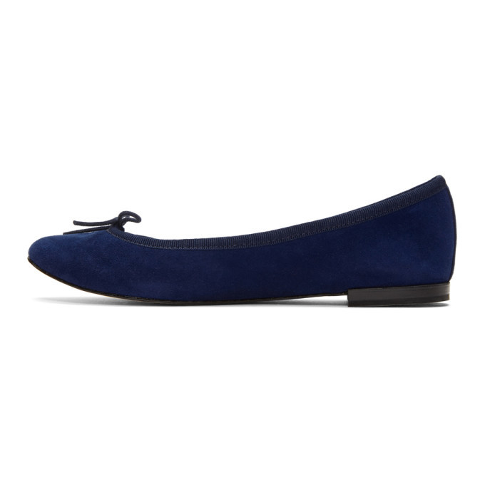 Repetto Blue Suede Cendrillon Ballerina Flats Repetto