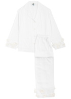 Sleeper The Bloom Floral-appliqué Twill Pyjama set White
