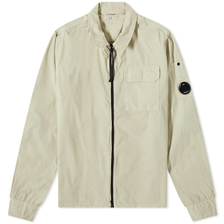 Photo: C.P. Company Men's Arm Lens Zip Overshirt in Pelican