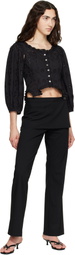 Sandy Liang Black Palisade Blouse