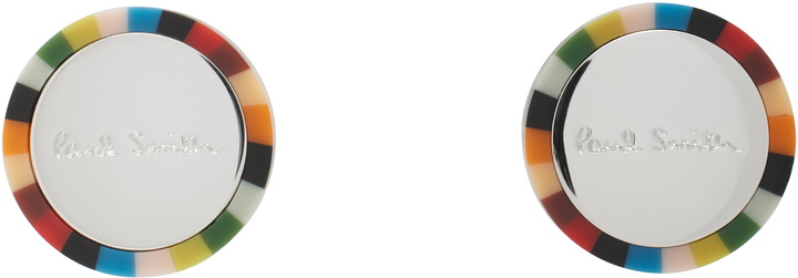 Photo: Paul Smith Silver Circle Signature Stripe Cufflinks