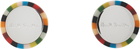 Paul Smith Silver Circle Signature Stripe Cufflinks
