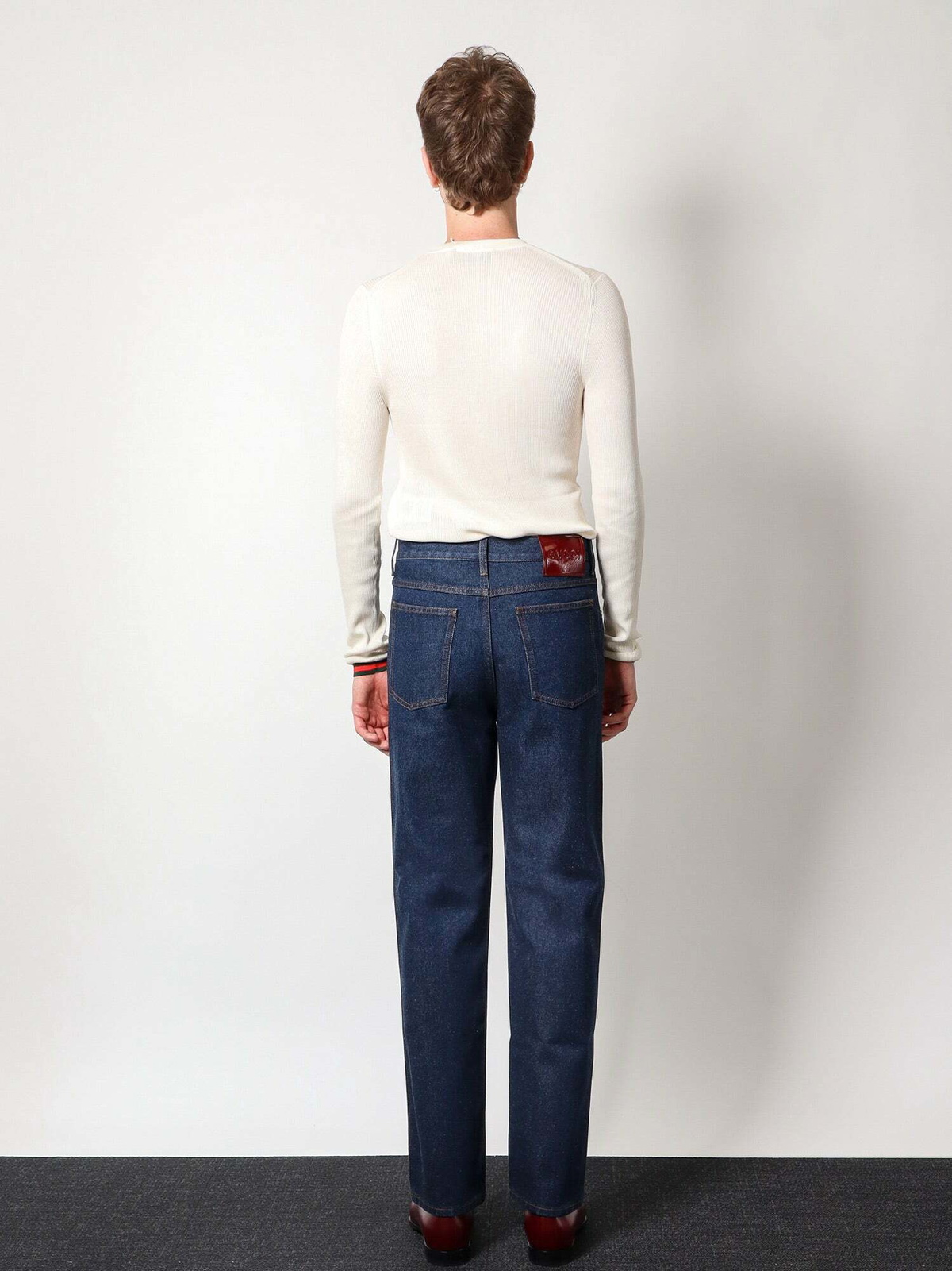 Gucci Men's Web Pattern Sweater Blue