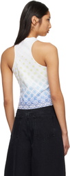 Casablanca Off-White Printed Draped Tank Top