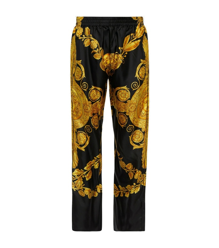 Photo: Versace - Barocco silk twill pajama bottoms