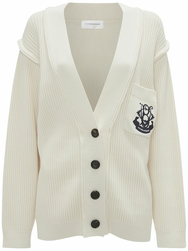 Photo: VICTORIA BECKHAM - Relaxed Fit Cotton & Silk Knit Cardigan