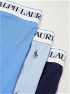 Polo Ralph Lauren - Three-Pack Stretch-Cotton Jersey Boxer Briefs - Blue