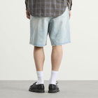 BEAMS Men's Damage Denim Shorts in Ice Wash