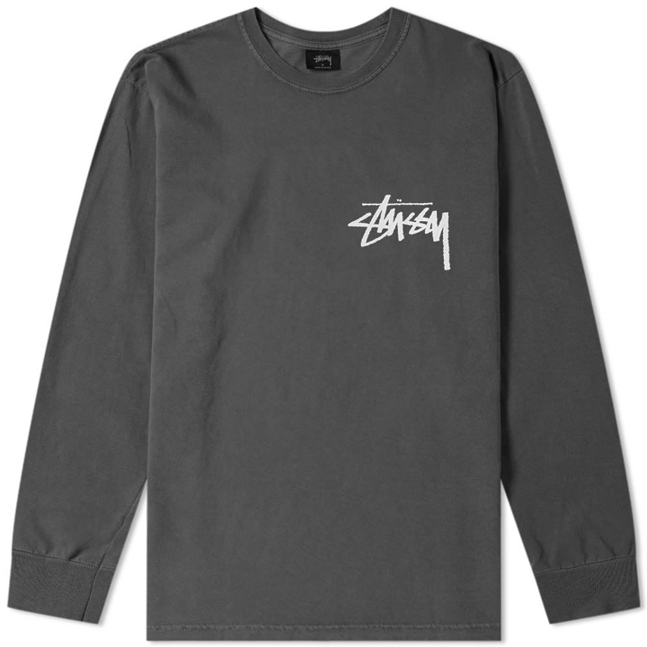 Photo: Stussy Long Sleeve Stock Pigment Dyed Tee Black