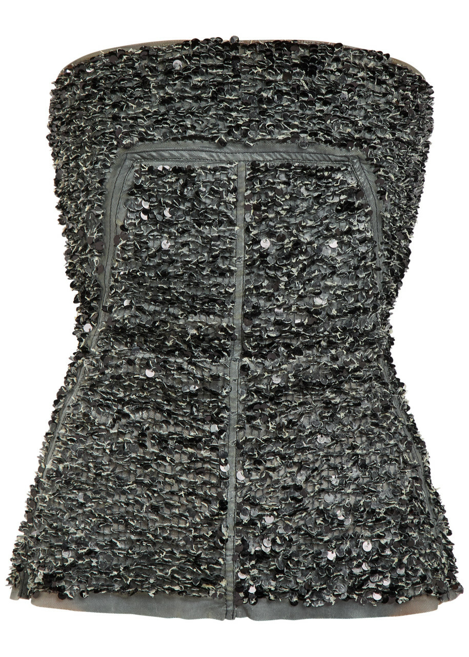 Rick Owens Sequin-embellished Mesh top Black