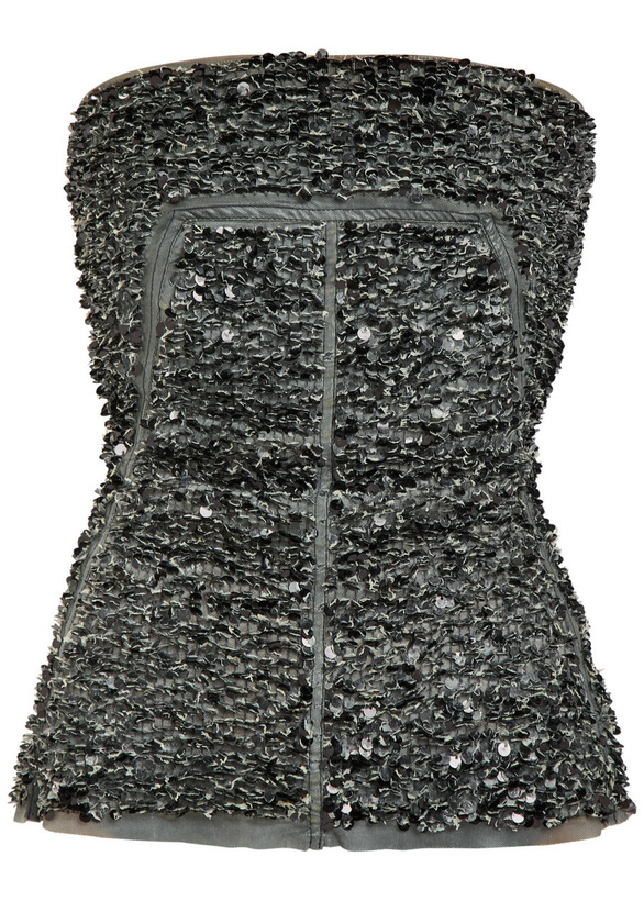 Photo: Rick Owens Sequin-embellished Mesh top Black
