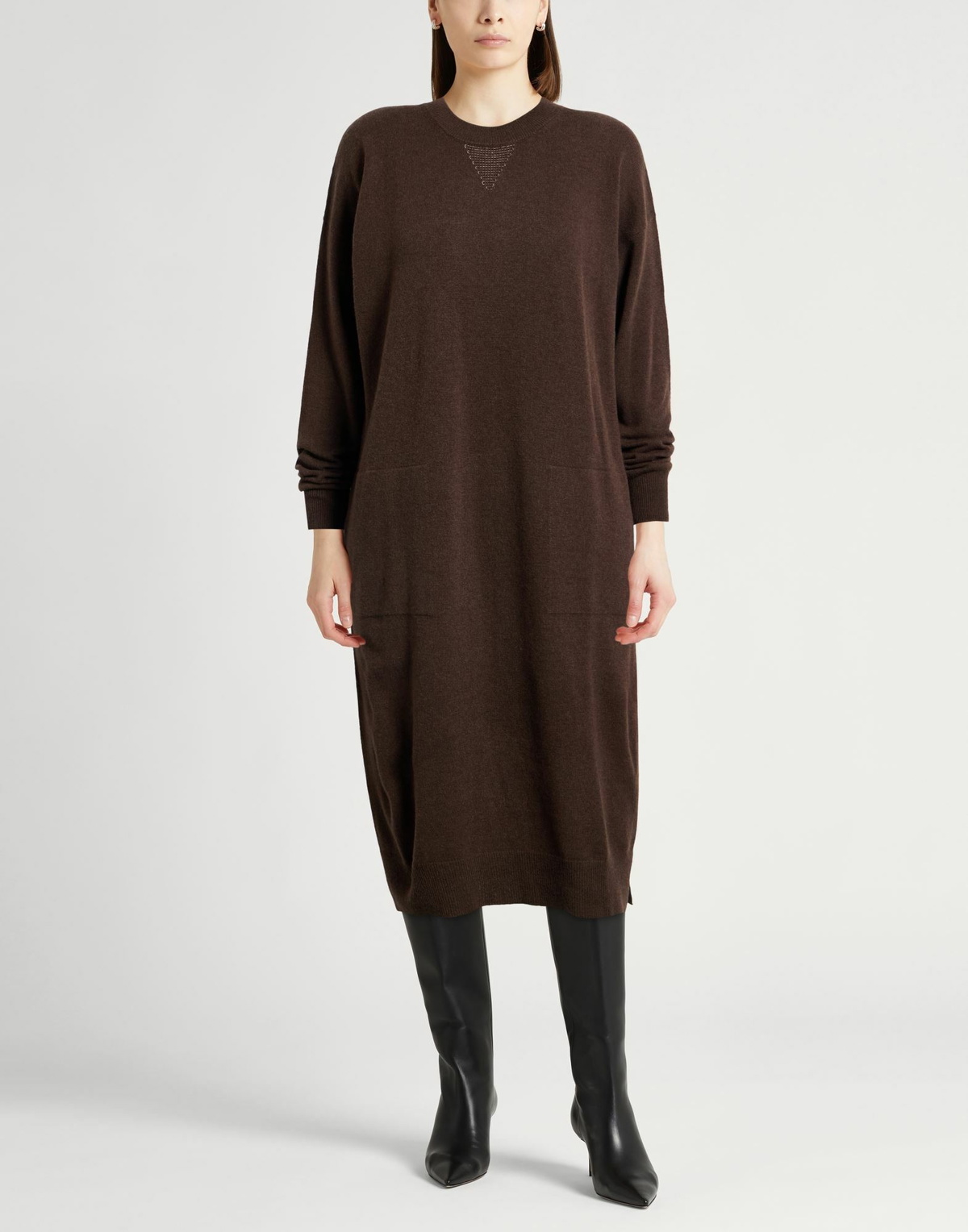 Peserico Womens Midi dress Chocolate in Brown
