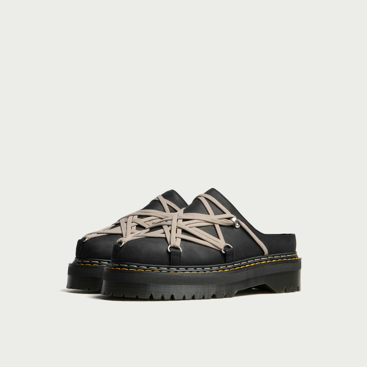 Rick Owens Men's x Dr. Martens Quad Sole Megalace Mule in Black