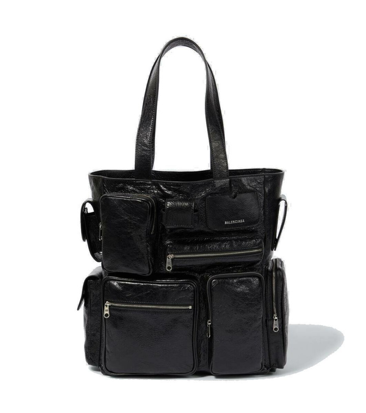 Photo: Balenciaga Superbusy distressed leather tote bag