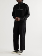 Pop Trading Company - Logo-Print Merino Wool-Blend Half-Zip Sweater - Black