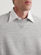 Drake's - Logo-Embroidered Cotton-Jersey Sweatshirt - Gray