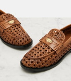 Miu Miu Woven leather penny loafers