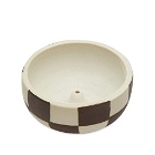 Mellow Ceramics Incense Bowl - Small in Painted Check - Outside
