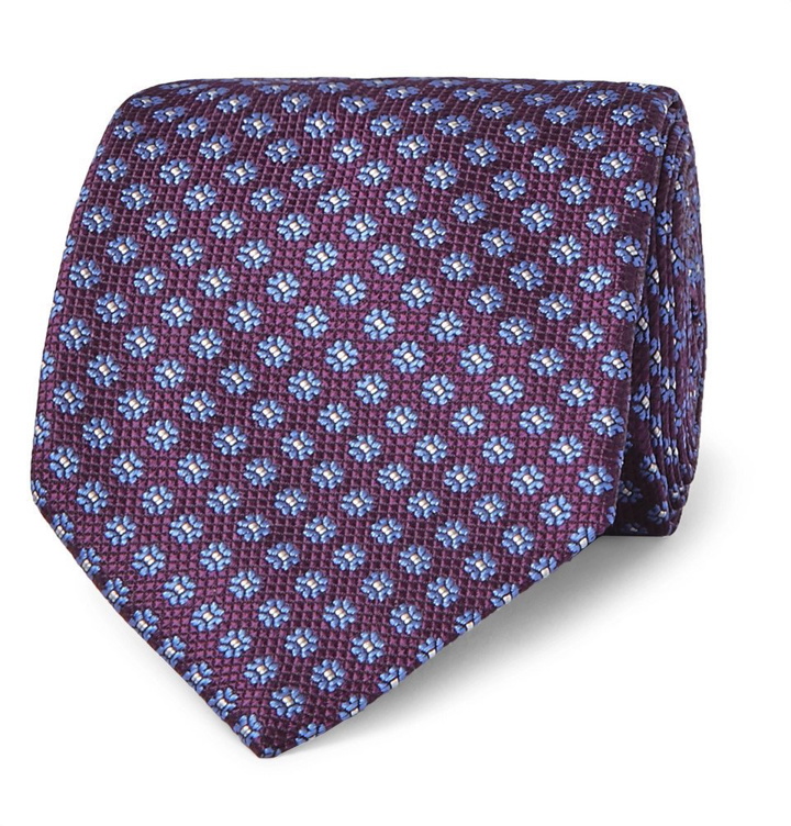 Photo: Canali - 8cm Floral Silk-Jacquard Tie - Purple