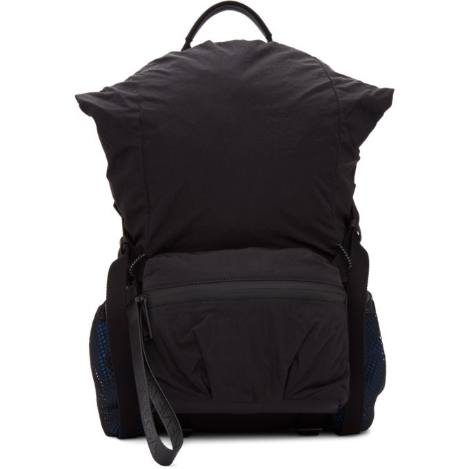Photo: Bottega Veneta Black and Blue Nylon Small Backpack