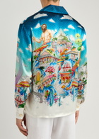 Casablanca Road To Knowledge Printed Silk-satin Shirt Multicoloured 1