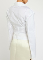 A.W.A.K.E Mode Darted Stretch-cotton Poplin Blouse White