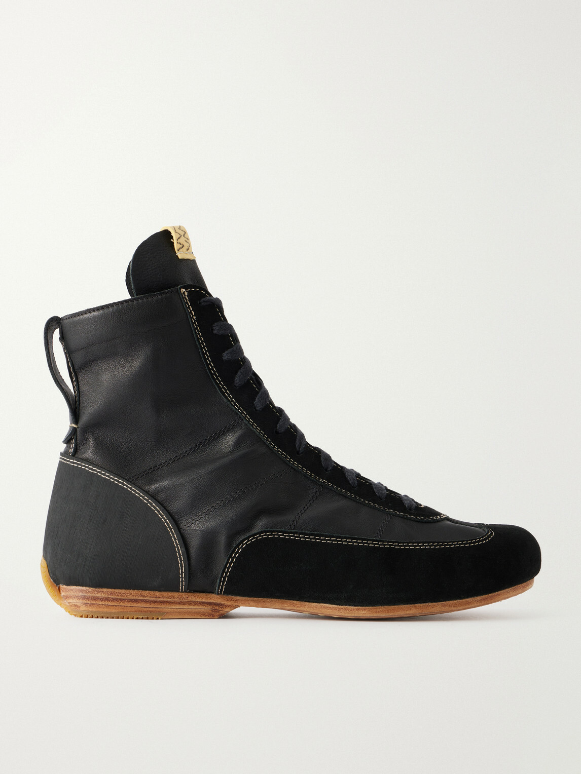 Visvim - Mc Driver Suede-Trimmed Leather Lace-Up Boots - Black