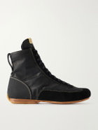 Visvim - Mc Driver Suede-Trimmed Leather Lace-Up Boots - Black