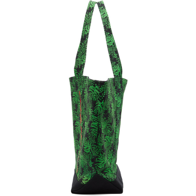 SSENSE WORKS SSENSE Exclusive Jeremy O. Harris Black and Green Cursive Text Tote