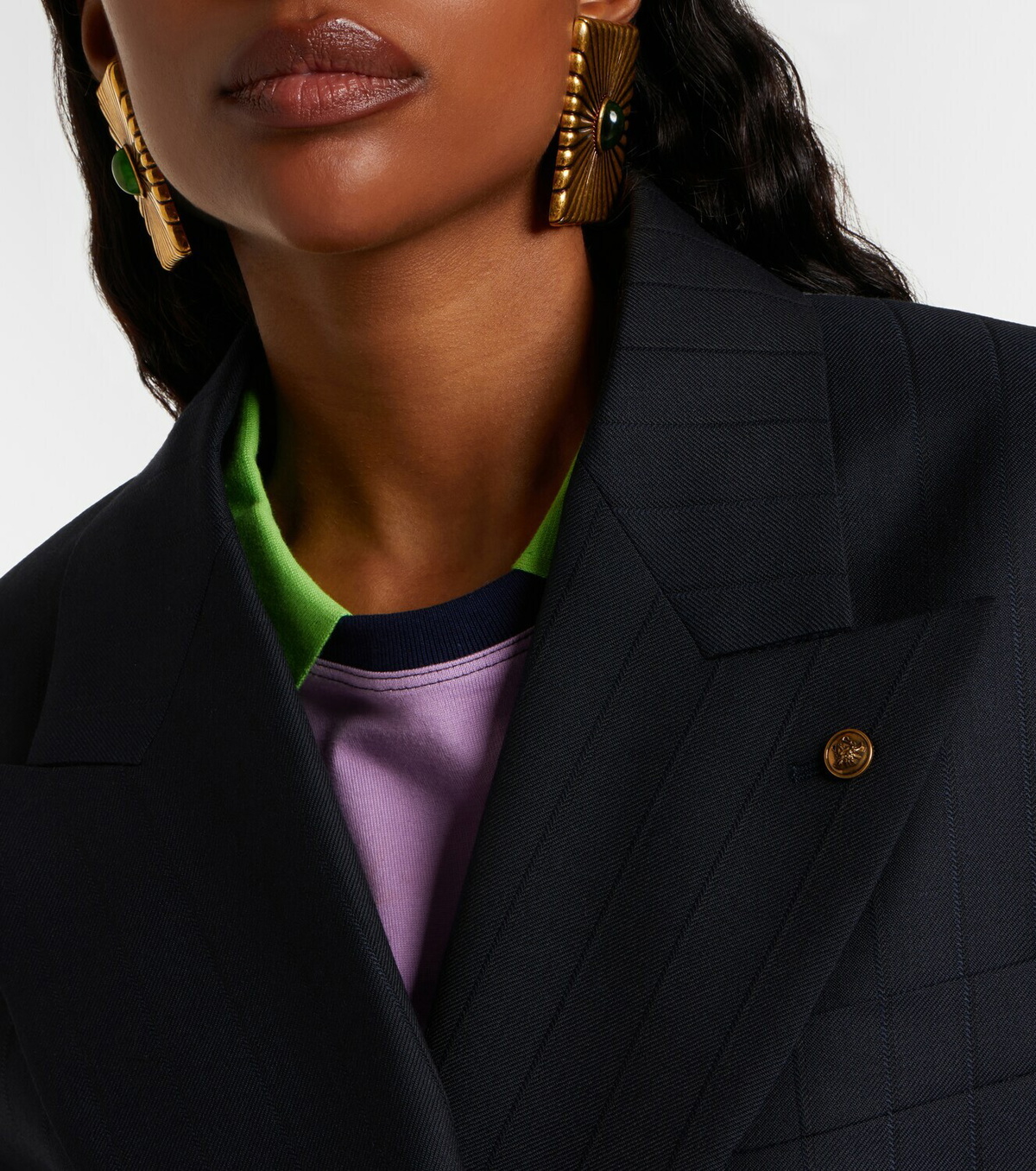 Versace Double-breasted oversized virgin wool blazer