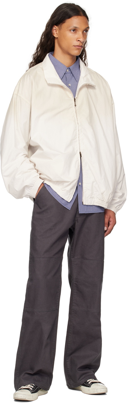 Acne Studios Off-White Printed Logo Zipper Jacket Acne Studios