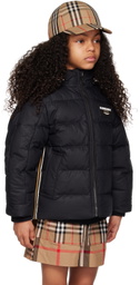 Burberry Kids Black Patch Down Jacket