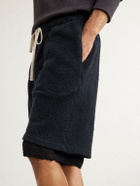 Les Tien - Straight-Leg Cotton-Fleece Drawstring Shorts - Black