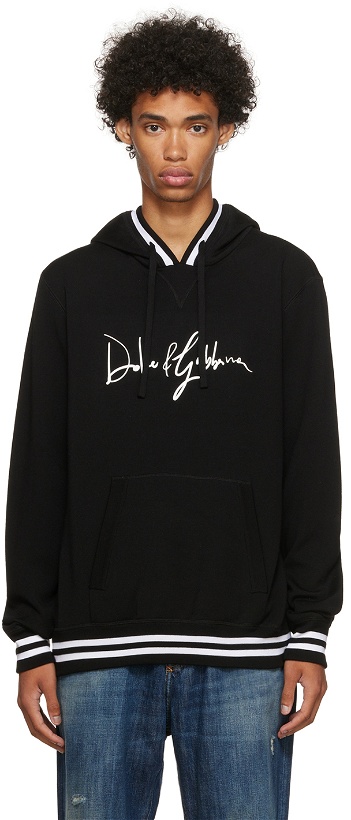 Photo: Dolce & Gabbana Black Virgin Wool Hoodie