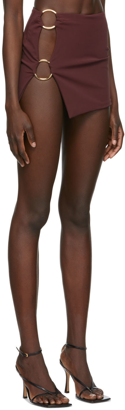 Louisa Ballou Burgundy Double Ring Mini Skirt