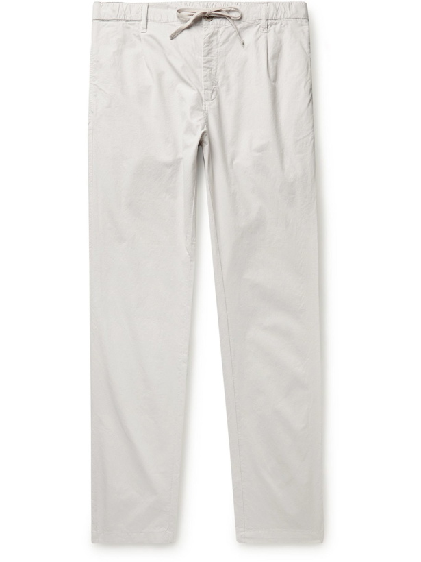 Photo: Hartford - Tanker Slim-Fit Tapered Pleated Cotton-Twill Drawstring Trousers - Neutrals