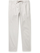 Hartford - Tanker Slim-Fit Tapered Pleated Cotton-Twill Drawstring Trousers - Neutrals