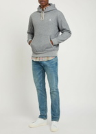 Polo Ralph Lauren Logo-embroidered Hooded Waffle-knit Sweatshirt Grey