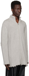 MM6 Maison Margiela Gray Raw Edge Sweater