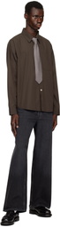 mfpen Brown Poplin Executive Shirt