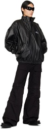 Balenciaga Black Embroidered Leather Jacket