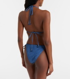Zimmermann Aster embroidered denim bikini