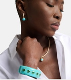Octavia Elizabeth Orb 18kt gold hoop earrings with turquoise and diamonds