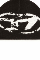Diesel Wool-blend beanie with Oval D logo - Knit caps - Unisex - Black