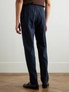 Boglioli - Tapered Herringbone Stretch Linen and Cotton-Blend Trousers - Blue