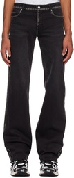 We11done Black Straight-Leg Jeans